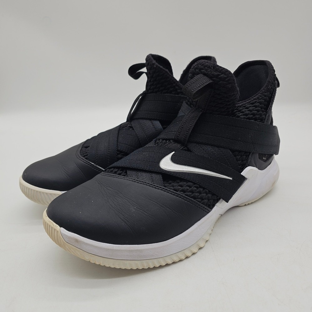Nike LeBron Soldier 13 XIII Black White AT3872-001 Strap Basketball Shoes 8.5